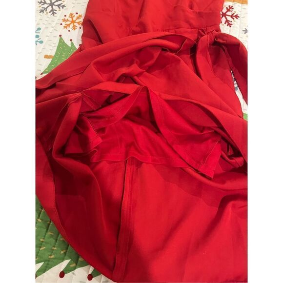 BCBGeneration Red Womens Sleeveless Mini Wrap Dress Size 14 - Picture 4 of 15